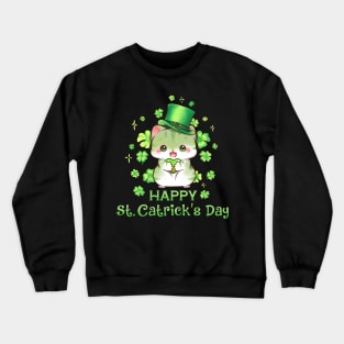 Happy St Catricks Day Irish Kitten Cat Saint Patricks Day Crewneck Sweatshirt